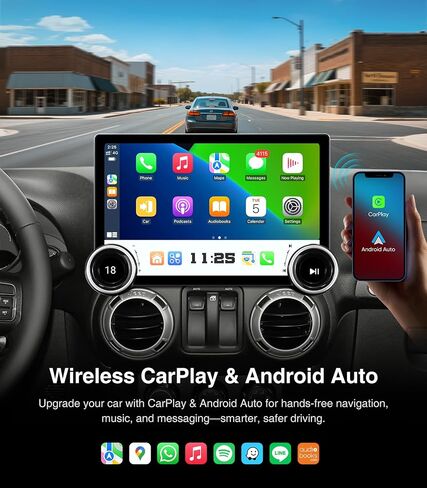10inch 8Core (6G+128G) Android Car Stereo Radio for Jeep Wrangler JK(2007-2018) Dodge Ram 1500,with 5GWiFi Built-in Wireless Carplay and Android Auto SWC GPS Navigation Back up Camera Replacement in Saudi Arabia