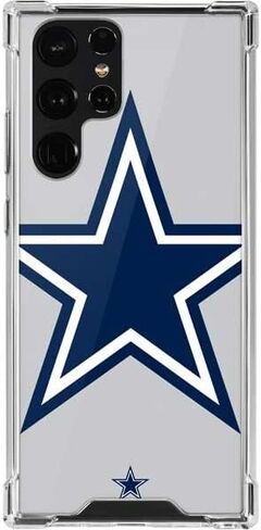 حافظة هاتف Skinit الشفافة متوافقة مع هاتف Galaxy S22 Ultra - تصميم شعار كبير مرخص رسميًا من NFL Dallas Cowboys in Kuwait