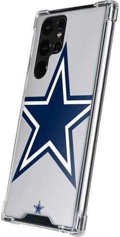 حافظة هاتف Skinit الشفافة متوافقة مع هاتف Galaxy S22 Ultra - تصميم شعار كبير مرخص رسميًا من NFL Dallas Cowboys in Kuwait