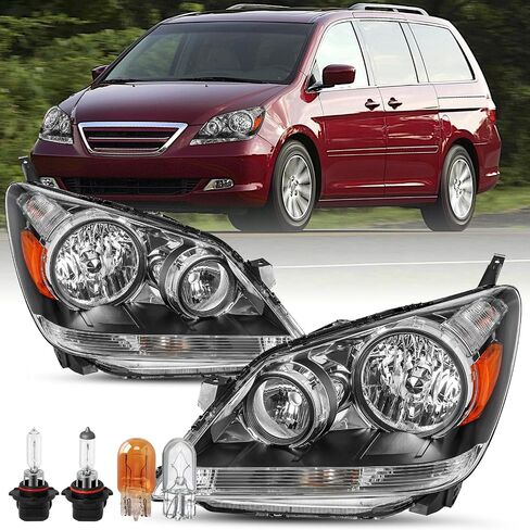 Headlight Assembly Replacement Pair for 2005 2006 2007 2008 2009 2010 Honda Odyssey Factory Halogen Headlamp (L+R) in Kuwait
