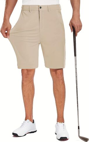 Men's Lightweight Stretch Golf Shorts with 4 Pocket 9" Inseam Casual Work Dress Shorts for Outdoor Hiking and Climbing in Kuwait