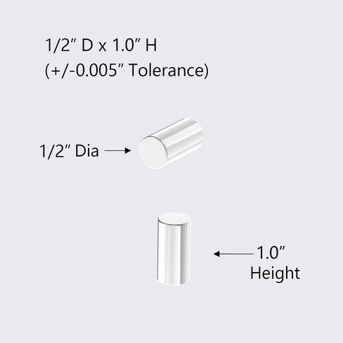 N42 Rod Magnet - 1/2 "D x 1.0" H - 8 عبوات، مغناطيسات أرضية نادرة قوية، مغناطيس أسطواني نيوديميوم قوي جدًا للثلاجة والمكاتب والبناء والعلم والحرف اليدوية والمغناطيسات القوية التي تصنعها بنفسك in Kuwait