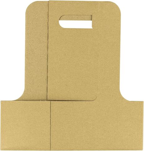 Karat Paperboard Drink Carrier with Handle - Sturdy Kraft Coffee Cup Carrier for Hot/Cold Beverages, Fits 10-32 oz Cups - Eco-Friendly, Disposable to-Go Drink Holder (2-Cup) in Kuwait