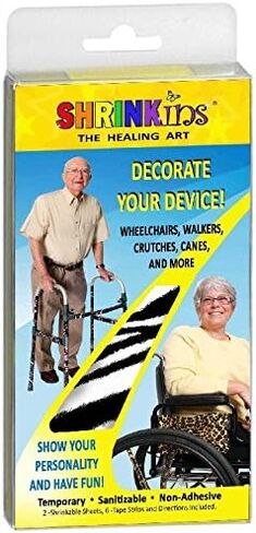 Medical Device Decorating Cover Kit | Fun Fashionable Shrink Wrap Decorations - Walkers Wheelchairs Canes Crutches IV Poles | TEMPORARY Uses No Adhesive by Shrinkins The Healing Art | ADULT & TEEN in Kuwait