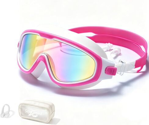 Swim Goggles for Kids 6-12, Wide View Anti-Fog UV Protection No Leaking,Boys Girls Youth Swimming Goggles in Kuwait