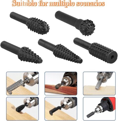 5-Piece High-Speed Steel Woodworking and Metal Engraving Polishing Burs Set Durable Hobby Craft File Tool Accessories for DIY Projects Art Craft Home Workshop Professional Quality in Kuwait