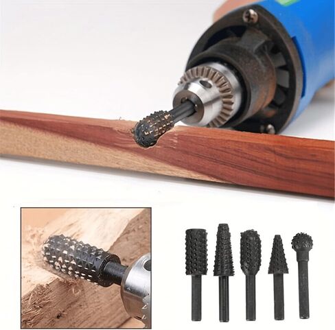 5-Piece High-Speed Steel Woodworking and Metal Engraving Polishing Burs Set Durable Hobby Craft File Tool Accessories for DIY Projects Art Craft Home Workshop Professional Quality in Kuwait
