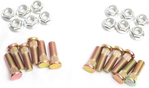 12pcs M10*1.25 * 30 with 8mm Knurl Serrate Wheel Stud,30mm Real Length,Hexagon Nuts with Flange in Kuwait