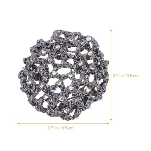 nolitoy 6 قطع حجر الراين كعكة الشعر يغطي شبكة مطاطية شبكات الشعر snoods للنساء رقص الباليه التزلج الزفاف العرائس ممرضات عمال البنك أسود أزرق رمادي سباركلي كريستال مبهور الملحقات 3.7 بوصة in Kuwait