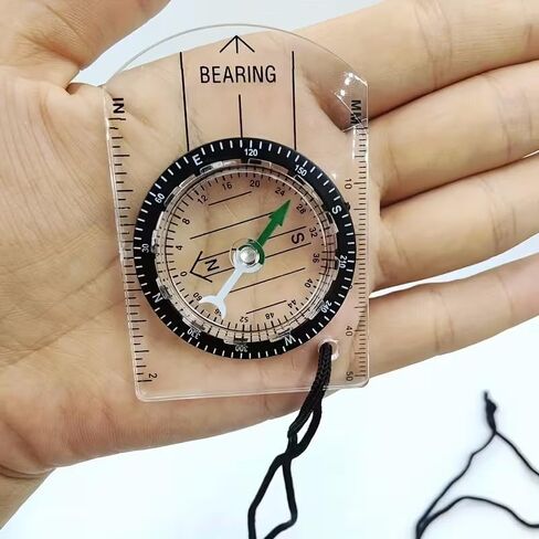 1pc Multifunctional Outdoor High Transparent Portable Compass, Mini Map Scale Compass, for Outdoor Travel, Camping in Kuwait