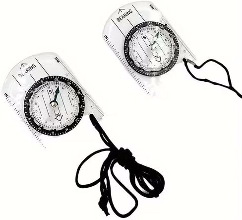 1pc Multifunctional Outdoor High Transparent Portable Compass, Mini Map Scale Compass, for Outdoor Travel, Camping in Kuwait