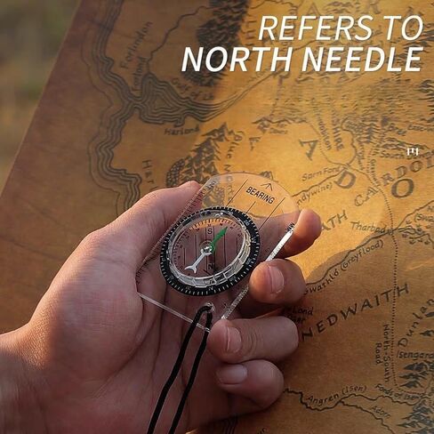 1pc Multifunctional Outdoor High Transparent Portable Compass, Mini Map Scale Compass, for Outdoor Travel, Camping in Kuwait