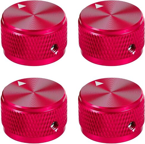 4pcs Solid Aluminum Guitar knobs Red High Precision CNC Machining Amplifier Volume Tone Control Potentiometer knob for Fender ST Tele Les Paul Guitar Accessories(Red) in Kuwait