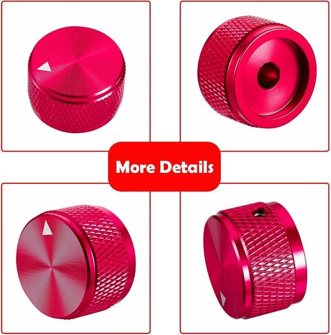 4pcs Solid Aluminum Guitar knobs Red High Precision CNC Machining Amplifier Volume Tone Control Potentiometer knob for Fender ST Tele Les Paul Guitar Accessories(Red) in Kuwait