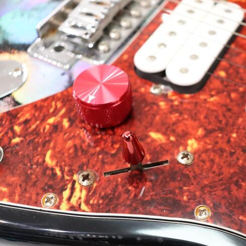 4pcs Solid Aluminum Guitar knobs Red High Precision CNC Machining Amplifier Volume Tone Control Potentiometer knob for Fender ST Tele Les Paul Guitar Accessories(Red) in Kuwait