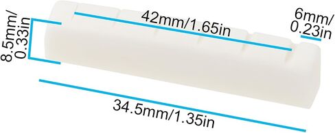 2Pcs 6 String Guitar Slotted Bone Nut 42 * 6 * 8.5mm Compatible with Gibson Compatible with Epiphone Compatible with Les Paul in Kuwait