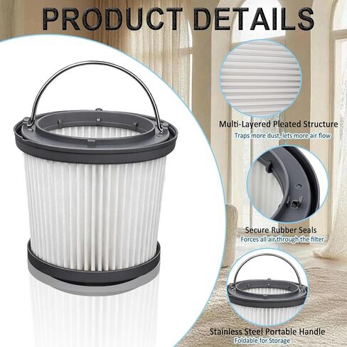 Podoy PVF110 Replacement Filter Compatible with Black and Decker Handheld Vacuum, Vacuum Cleaner Filter Compatible with PHV1810, PHV1210, PHV1410, BDH2000PL, BDH2020FLFH, BDH1620FLFH, 6 Pack in Kuwait