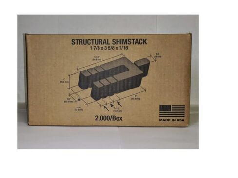 Stack Shim 3 5/8" x 1 7/8" x 1/16"، 96 قطعة قابلة للتكديس، لون أسود، حشوات تسوية للنوافذ والأبواب، صنع في الولايات المتحدة الأمريكية، شحن مجاني وسريع، مسطح، فاصل، Stackshim BFSEALS in Kuwait