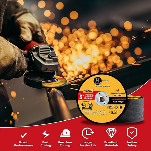 شفرات المطحنة، ملحقات مطحنة الزاوية، عجلة الطحن والقرص مع مركز منخفض لقرص الطحن الاحترافي المعدني لشحذ القطع (25 قطعة - 5 × 7/8 بوصة) in Kuwait