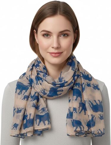 Peach Couture Chic Trendy Lightweight Flamingo Elephant Print Wrap Scarf Shawl in Saudi Arabia