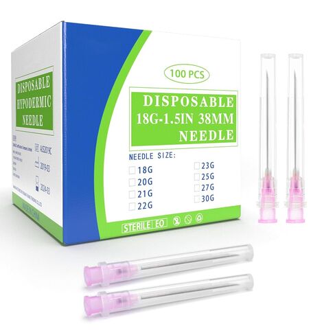 18 Gauge 1 Inch Needles, 100 Pack Disposable Luer Lock Needle for Scientific and Industrial Dispensing, Individual Sealed Package in Kuwait