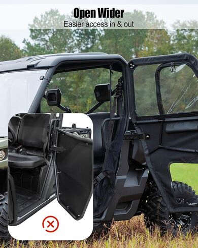 أحزمة تحديد الأبواب شديدة التحمل متوافقة مع Can-Am Defender & Defender Max Limited 2020-Present، عبوتان من النوع الأسود المطول in Kuwait