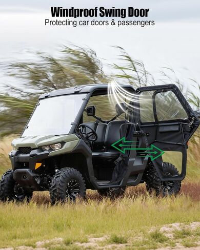 أحزمة تحديد الأبواب شديدة التحمل متوافقة مع Can-Am Defender & Defender Max Limited 2020-Present، عبوتان من النوع الأسود المطول in Kuwait