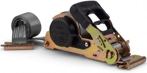US Cargo Control E Track Retractable Ratchet Strap 1.5" x 16', 4,000 LBS Break Strength, Heavy Duty Retractable Ratchet Straps with Spring E-Fittings, Use for Vans and Box Trucks in Kuwait