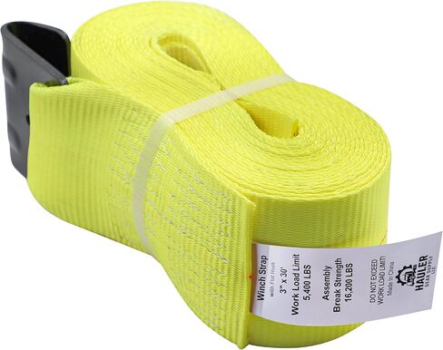 4" x 30 FT Winch Strap 10 Pack, 5400 lb WLL 16200 lb Break Strength Tie Down Strap Set, Heavy Duty Trailer Straps for Flatbed Loads and Straps for Trucks in Kuwait