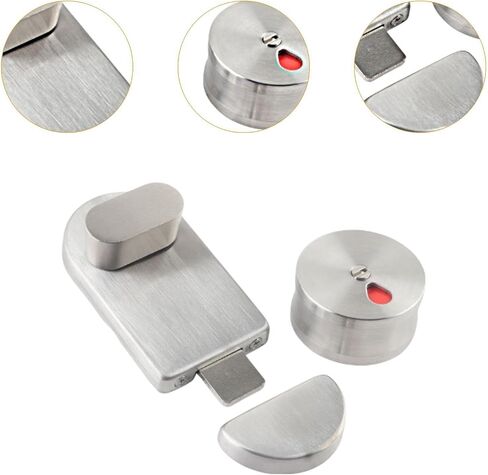 Toilet Lock Indicator Lock Indicator Privacy Door Lock Occupancy Indicator Stainless Steel Partition Door Installation Keyless in Kuwait