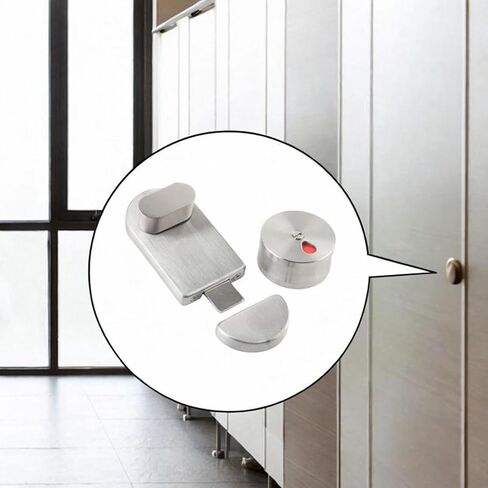 Toilet Lock Indicator Lock Indicator Privacy Door Lock Occupancy Indicator Stainless Steel Partition Door Installation Keyless in Kuwait