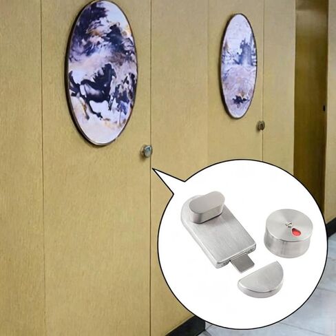 Toilet Lock Indicator Lock Indicator Privacy Door Lock Occupancy Indicator Stainless Steel Partition Door Installation Keyless in Kuwait
