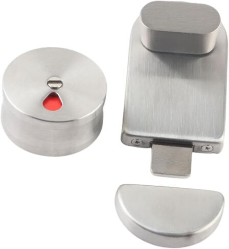 Toilet Lock Indicator Lock Indicator Privacy Door Lock Occupancy Indicator Stainless Steel Partition Door Installation Keyless in Kuwait