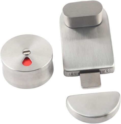 Toilet Lock Indicator Lock Indicator Privacy Door Lock Occupancy Indicator Stainless Steel Partition Door Installation Keyless in Kuwait