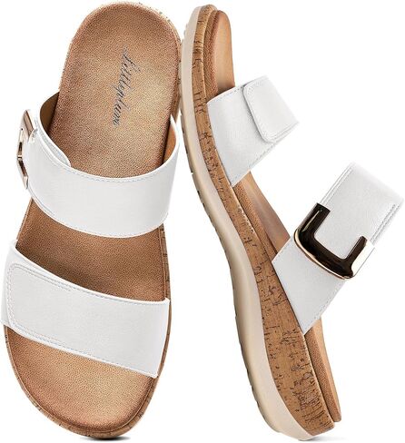 Littleplum Women Slides Sandals Arch Support Open Toe Slip on Sandals Soft Cushion Slippers Comfy Casual Summer Shoes for Walking,Beach,Travel in Saudi Arabia