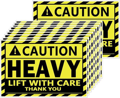 Caution Heavy Sticker,4x6inch Larger Heavy Handle with Care Warning Sign Yellow Heavy Special Handling Warehouse Pallet Labels for Shipping and Packing （100 Pcs） in Kuwait