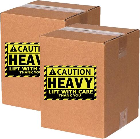 Caution Heavy Sticker,4x6inch Larger Heavy Handle with Care Warning Sign Yellow Heavy Special Handling Warehouse Pallet Labels for Shipping and Packing （100 Pcs） in Kuwait