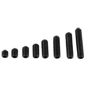 200Pcs M3 Set Screw, Carbon Steel Socket Cup Screw Kit, 8 Common Sizes Headless Hex Socket Screws Set for Fastening and Connecting Objects, Black Flat End in Kuwait