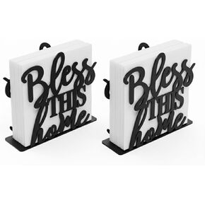 2Pack Napkin Holder for Table, Modern Metal Black Napkin Holders for Kitchen Dining Tables & Countertops, Paper Cocktail Napkins Holder Dispenser for Indoor & Outdoor in Kuwait