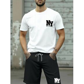 Men's Activewear Two-Piece Set Men's Outdoor Outfit Made with breathable quick-dry fabric Features lettering print in Kuwait