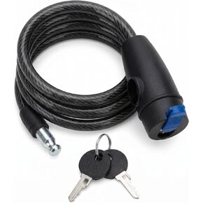 Bike Lock,Bike Cable Lock with Keys, Black, Durable Steel,Coiled Steel Security Cable for Bicycle with Keys for Outdoor Equipment, Bicycles, Scooters, Fence, Gate in Kuwait