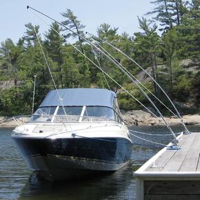 Dockmate Ultimate 12' Mooring Whips – Pair of Fiberglass Boat Whips with Adjustable Aluminum Bases & Rubber Shock Absorbers – Spring Action, Easy One-Hand Operation, Quick Storage Design – Includes in Saudi Arabia