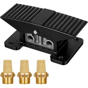 Tudomro 1/4" NPT 5-Way 3-Position Center صمام قدم هوائي مغلق، دواسة التحكم في الماكينة الصناعية مع 3 قطع كاتم صوت هوائي 1/4 بوصة لخط تجميع اللحام in Kuwait