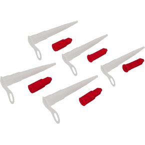 Silicone Caulking Nozzle and Red Screw Cap Set, 5-Pack Plastic Replacement Tips Compatible with Standard EU3 Sealant Cartridges, for Silicone, Mastic, and Caulk Applications in Kuwait