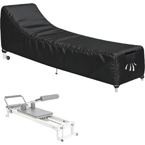 Reformer Protective Cover 600D Heavy Duty 100% Waterproof Dustproof, Pilates Reformer Cover with Drawstring & Storage Bag - Fits 100" W x 31" D x 23" H, Black Flat Style (Black) in Saudi Arabia