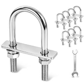 2 حزمة من البراغي U بعرض 2 بوصة، 304 مسامير على شكل حرف U من الفولاذ المقاوم للصدأ M8 × 50 مم × 100 مم مسمار U شديد التحمل للمقطورة والشاحنات والقوارب والأجهزة الصناعية in Kuwait