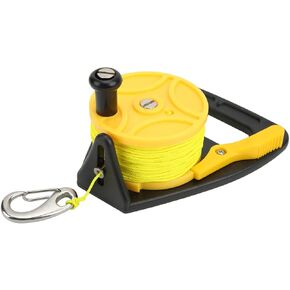 Diving Fishing Reel Durable Nylon Wire Scuba Diving Reel with Thumb Stopper for Snorkeling Water Sports 46m Yellow Wire (yellow wheel) in Kuwait