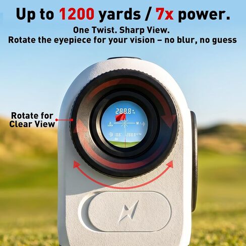 1200 Yards Golf Range Finder with Slope On/Off | 7X Magnification, Rangefinder Gear with Vibration Alert, 25mm HD Objective Lens Golf Stuff, Rechargeable Gift Accessories in Saudi Arabia