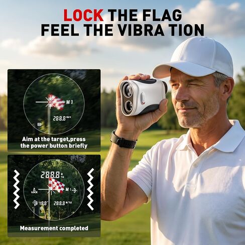 1200 Yards Golf Range Finder with Slope On/Off | 7X Magnification, Rangefinder Gear with Vibration Alert, 25mm HD Objective Lens Golf Stuff, Rechargeable Gift Accessories in Saudi Arabia