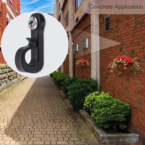 20 PCS Hanger Hooks with Expansion Tube, 3.4 Inches Windproof Screw Hooks for Hanging Outdoor String Lights, Plants, Christmas Patio Lights, (20PCS Black) in Kuwait